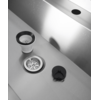 Combisteel RVS wasbak 4 kranen 2400mm nclusief afvoerplug en spatscherm, exclusief kranen