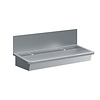Combisteel RVS wasbak 2 kranen 1200mm inclusief afvoerplug en spatscherm, exclusief kranen