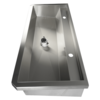 Combisteel RVS wasbak 2 kranen 1200mm inclusief afvoerplug en spatscherm, exclusief kranen