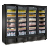 Koelkast 4 glasdeuren zwart ceb-2000r bl *transport op aanvraag*