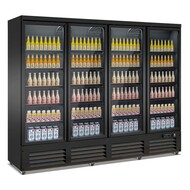 Koelkast 4 glasdeuren zwart ceb-2000r bl *transport op aanvraag*