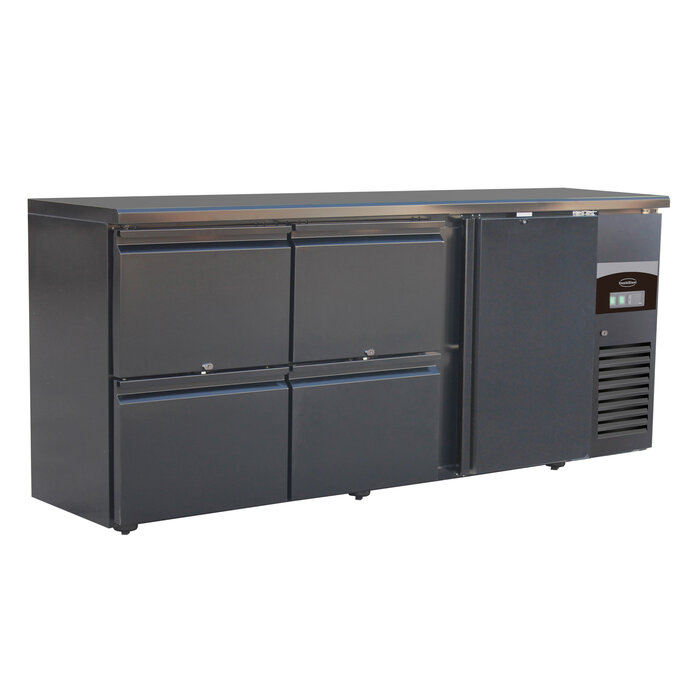 Combisteel Barkoeler zwart 1 deur 4 laden