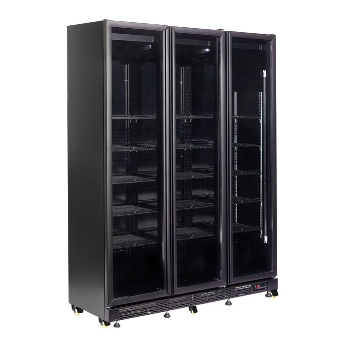 Combisteel Koelkast 3 glasdeuren zwart nap-1200 *transport op aanvraag*