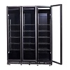 Combisteel Koelkast 3 glasdeuren zwart nap-1200 ht - met deurverwarming