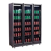 Combisteel Koelkast 3 glasdeuren zwart nap-1200 ht - met deurverwarming