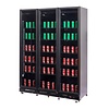 Combisteel Koelkast 3 glasdeuren zwart nap-1200 ht - met deurverwarming