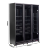 Combisteel Koelkast 3 glasdeuren zwart nap-1200 ht - met deurverwarming