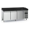 Combisteel Pizzawerkbank 3 deurs graniet met wielen