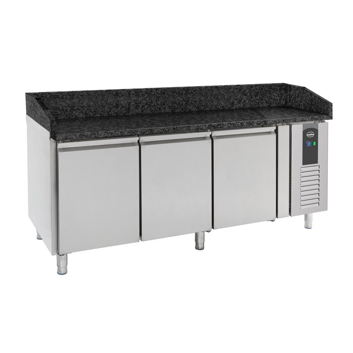Combisteel Pizzawerkbank 3 deurs zwart graniet werkblad