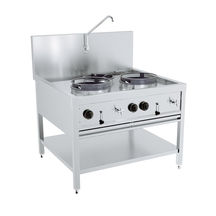 Combisteel Gas woktafel 2x17kw + 1x9kw