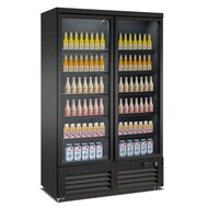 Vrieskast 2 glasdeuren zwart ceb-1200f bl