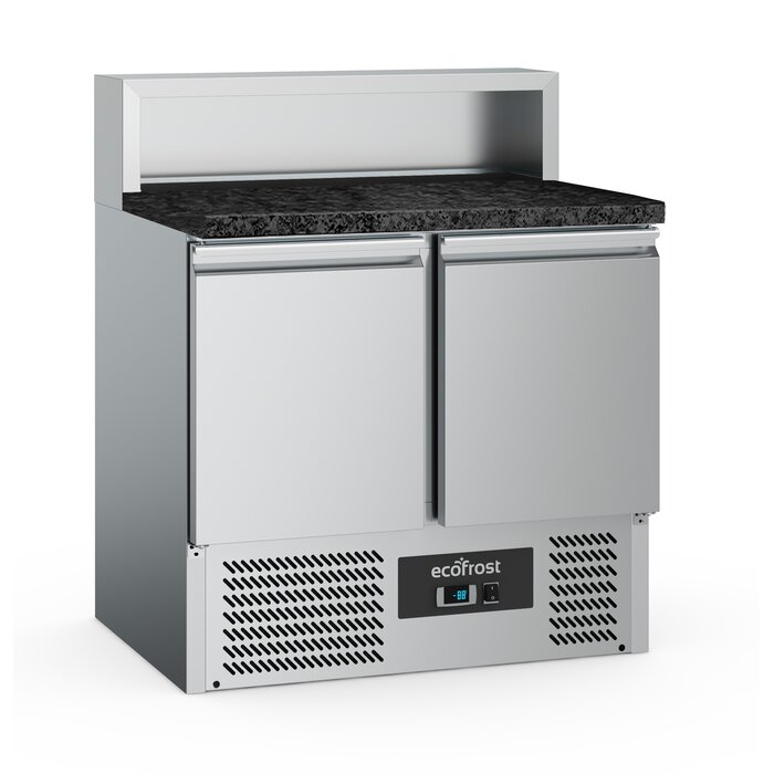 Combisteel PIZZAWERKBANK 2 DEURS 5x1/6GN PAN ZWART GRANIET WERKBLAD