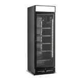 Drankenkoelkast 1 glasdeur zwart met lichtbak sve-450 blc