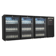 Barkoeler 3 glasdeuren zwart 470l LED