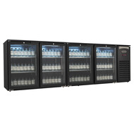 Barkoeler 4 glasdeuren zwart 636l LED