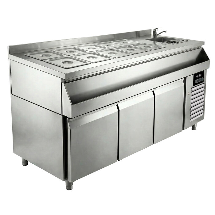 Combisteel Koelwerkbank 3 deuren met cocktail bar station – art. 7092.0105