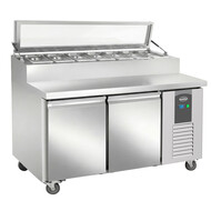 SALADETTE 2 DEUREN 7x1/3 GN PAN GLAZEN DEKSEL