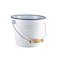 Emaille buffetemmer m/houten handvat 22 cm 5000ml – per 4 stuks