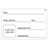 Afwasbare sticker productie 75 x 50 mm 250/rol