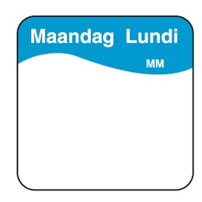 Stylepoint Volledig oplosbare sticker maandag 25 mm 500/rol – per 12 stuks