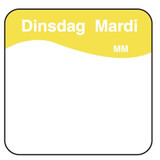 Volledig oplosbare sticker dinsdag 25 mm 500/rol – per 12 stuks