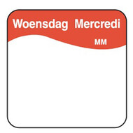 Volledig oplosbare sticker woensdag 25 mm 500/rol – per 12 stuks