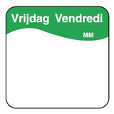 Volledig oplosbare sticker vrijdag 25 mm 500/rol – per 12 stuks