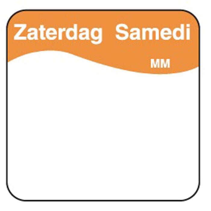 Stylepoint Volledig oplosbare sticker zaterdag 25 mm 500/rol – per 12 stuks