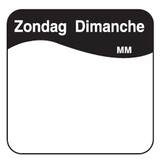 Volledig oplosbare sticker zondag 25 mm 500/rol – per 12 stuks