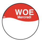 Permanente. sticker m/schrijfvl. woensdag 19 mm 1000/rol – per 12 stuks
