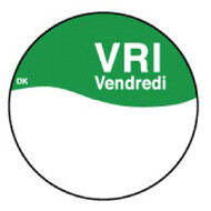 Permanente sticker m/schrijfvlak vrijdag 19 mm 1000/rol – per 12 stuks
