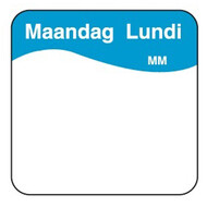 Makkelijk verwijderbare sticker maandag 25 mm 1000/rol – per 12 stuks