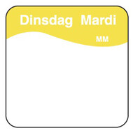 Makkelijk verwijderbare sticker dinsdag 25 mm 1000/rol – per 12 stuks