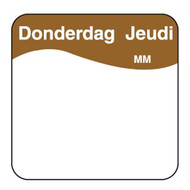 Makkelijk verwijderbare sticker donderdag 25 mm 1000/rol – per 12 stuks