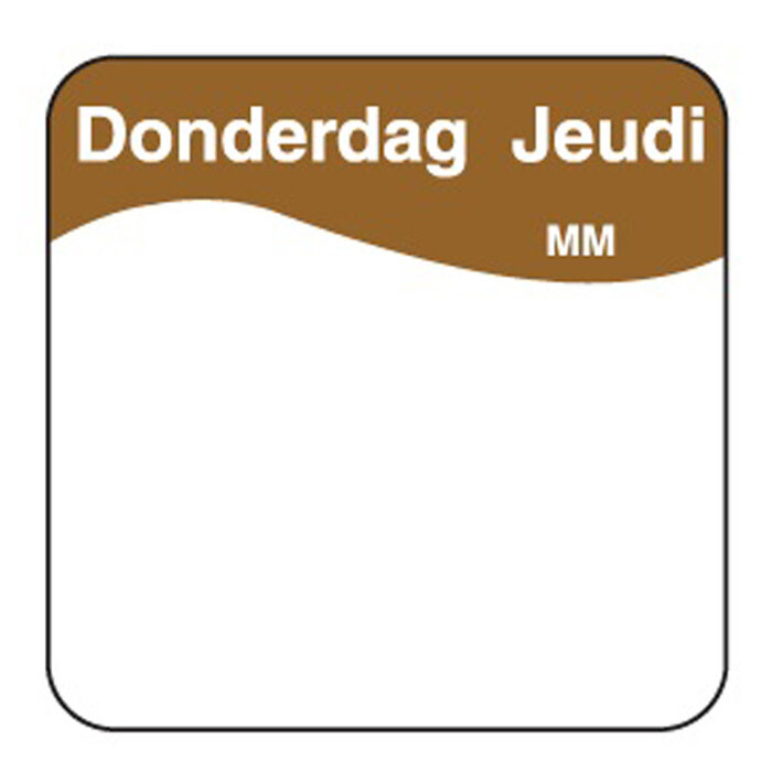 Stylepoint Makkelijk verwijderbare sticker donderdag 25 mm 1000/rol – per 12 stuks