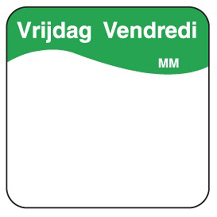 Stylepoint Makkelijk verwijderbare sticker vrijdag 25 mm 1000/rol – per 12 stuks