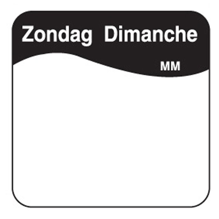 Stylepoint Makkelijk verwijderbare sticker zondag 25 mm 1000/rol – per 12 stuks