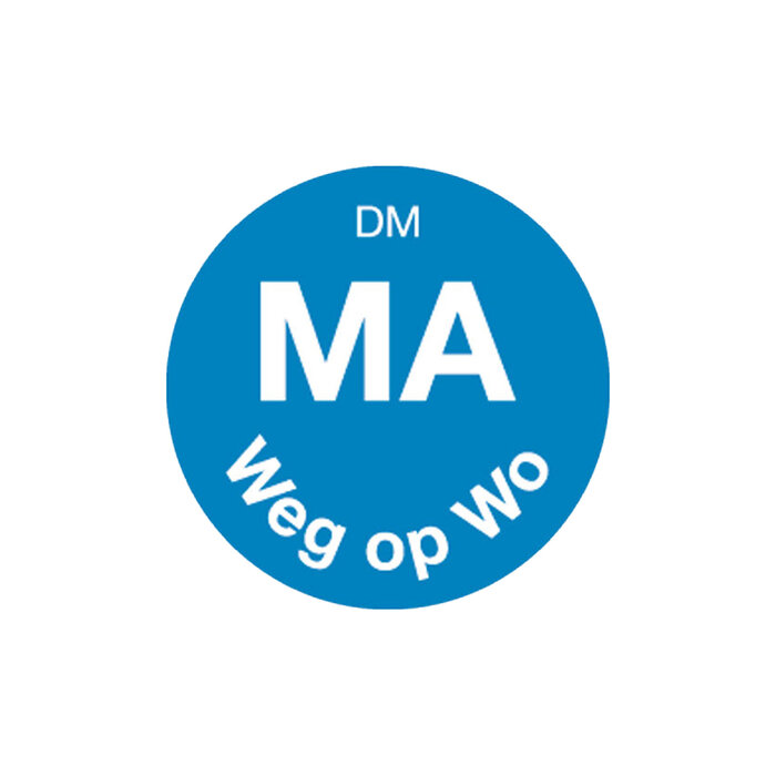 Stylepoint Volledig oplosbare sticker 'ma weg op wo' 19 mm 500/rol – per 12 stuks