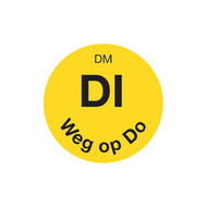 Volledig oplosbare sticker 'di weg op do' 19 mm 500/rol – per 12 stuks