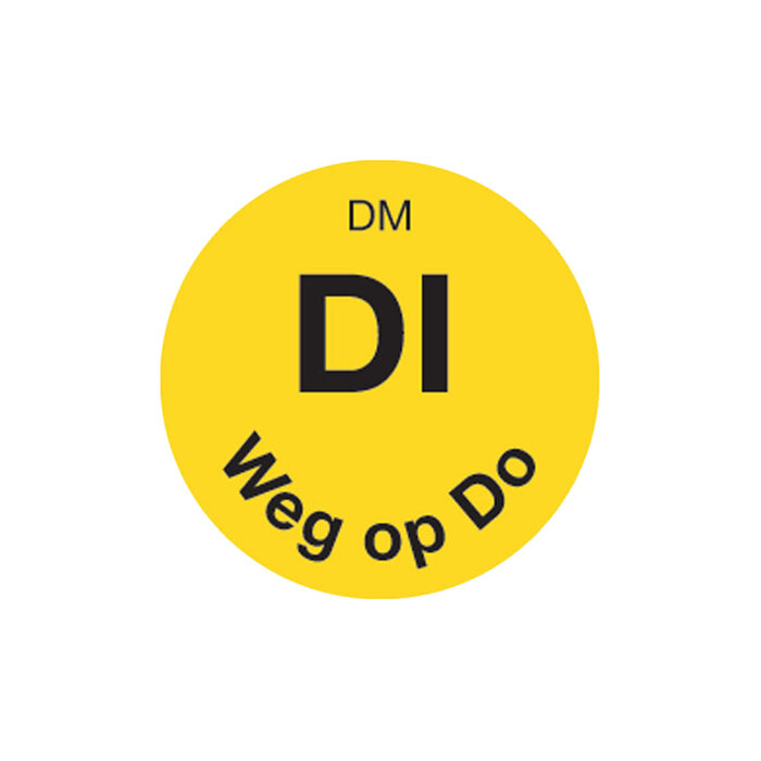 Stylepoint Volledig oplosbare sticker 'di weg op do' 19 mm 500/rol – per 12 stuks