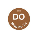 Volledig oplosbare sticker 'do weg op za' 19 mm 500/rol – per 12 stuks