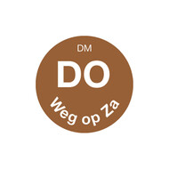 Volledig oplosbare sticker 'do weg op za' 19 mm 500/rol – per 12 stuks