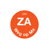 Volledig oplosbare sticker 'za weg op ma' 19 mm 500/rol – per 12 stuks