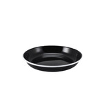 Emaille pasta bord zwart met witte rand 20 cm – per 12 stuks