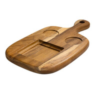 Plank acacia BBQ M met 2 inlays en handvat 36 x 20 x 2 cm – per 12 stuks