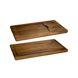 Plank acacia met 2 inlays rechthoekig 39 x 20 x 2 cm – per 12 stuks