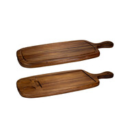 Plank acacia met 2 inlays en handvat 50 x 23 x 2 cm – per 10 stuks