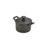 Gietijzer mini pan rond met handvat/deksel 400 ml