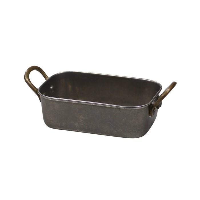 Stylepoint RVS vintage schaal rechthoekig 14,5 x 9,5 x 4,5 cm – per 6 stuks