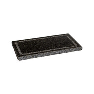 Grillsteen graniet met RVS beschermplaat 25 x 15 x 1,5 cm – per 6 stuks